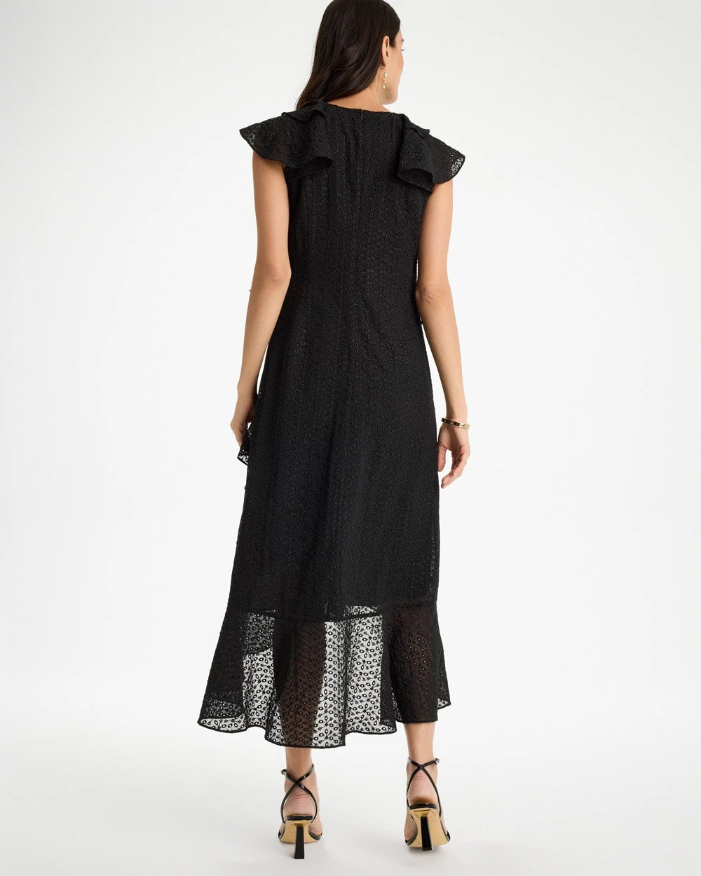 Floral Surplice Ruffled Dress Black - Chico's