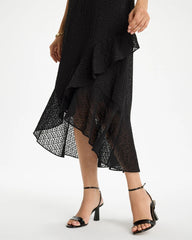 Floral Surplice Ruffled Dress Black - Chico's