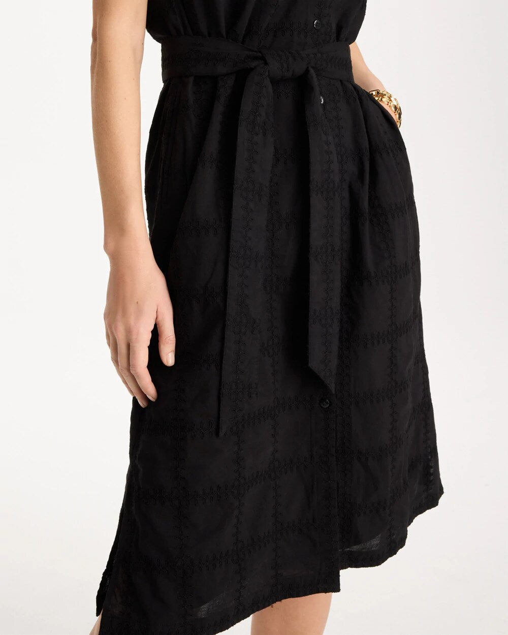 Embroidered Cotton Shirtdress Black - Chico's