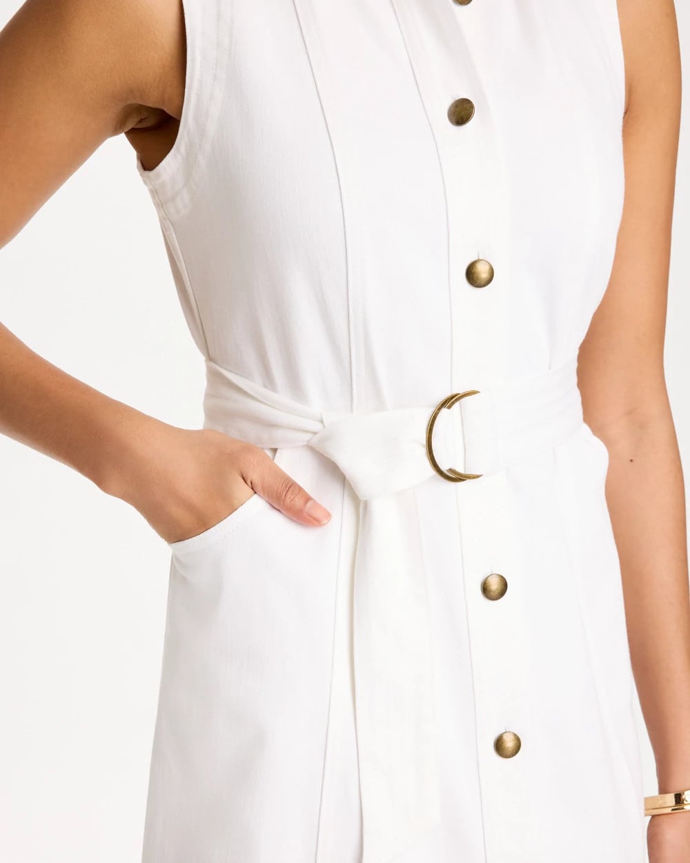 Denim Sleeveless Shirtdress Alabaster - Chico's