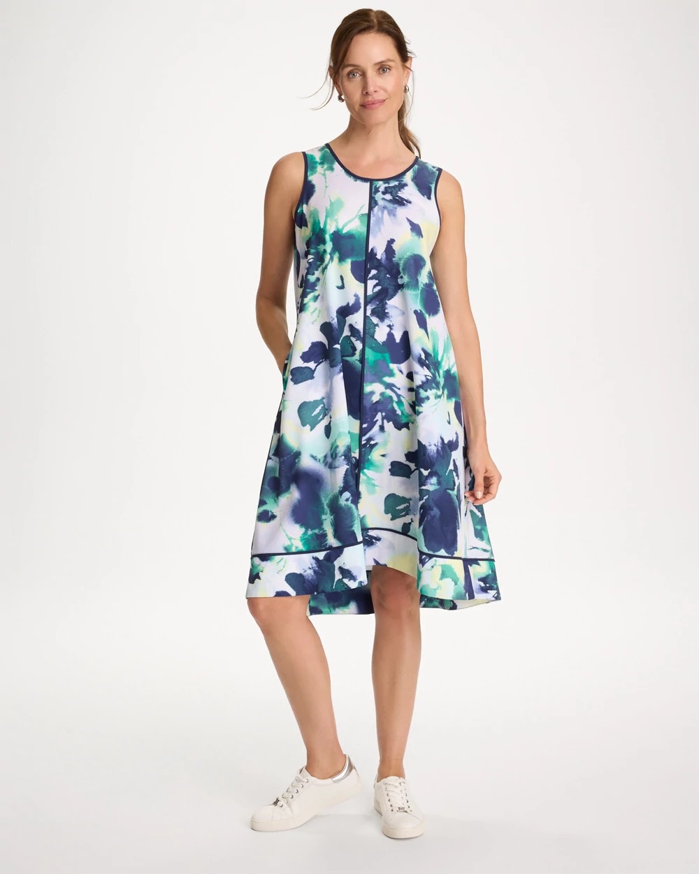 Zenergy® UPF Floral Midi Dress Topanga Green - Chico's