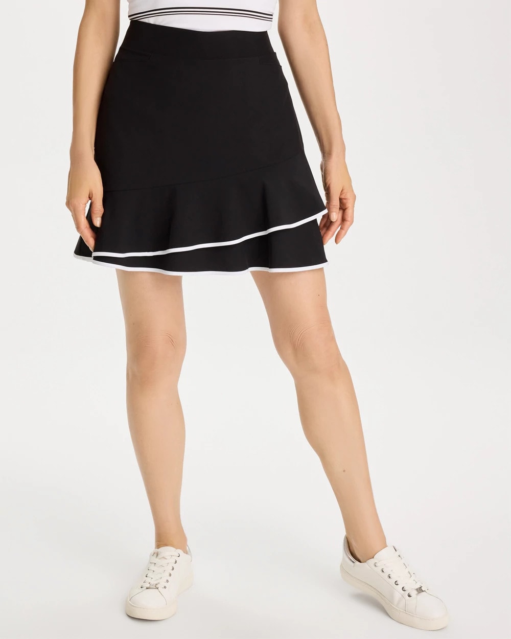 Zenergy® UPF Contrast Tulip Hem Skort Black - Chico's