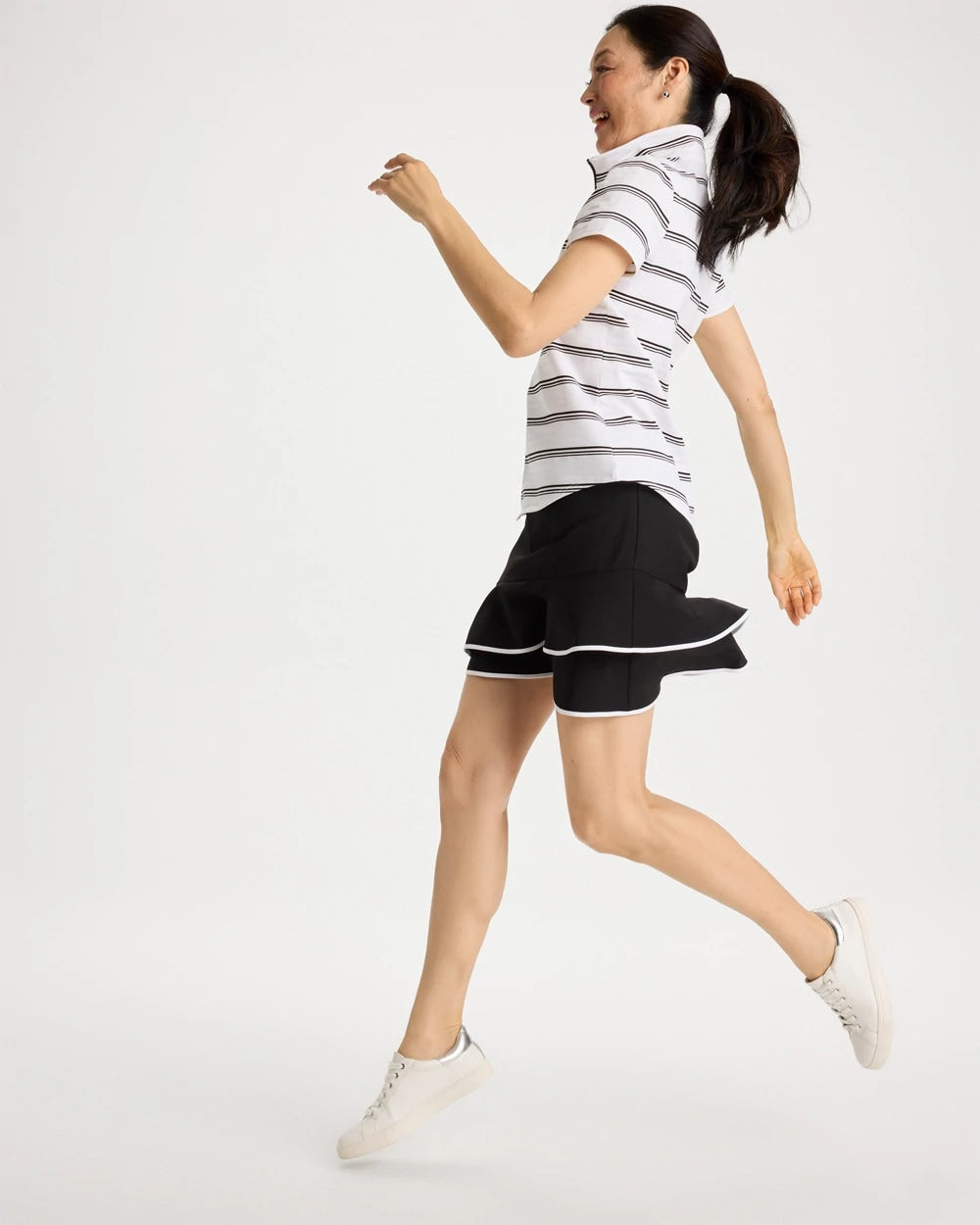Zenergy® UPF Contrast Tulip Hem Skort Black - Chico's