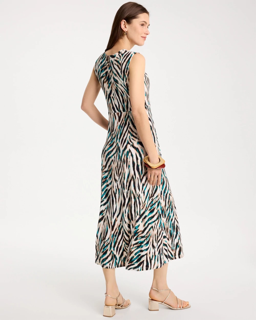 Animal Print Jersey Knit Dress Jade Glow - Chico's