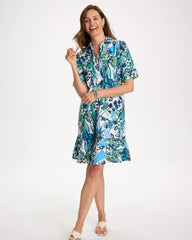 Floral Linen-Cotton Popover Dress Alabaster - Chico's