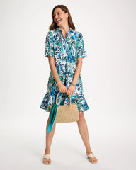 Floral Linen-Cotton Popover Dress Alabaster - Chico's