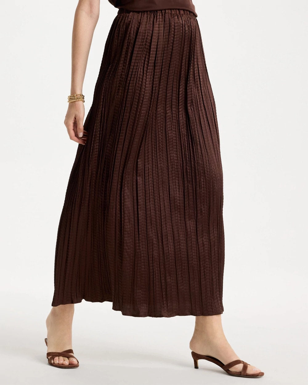 Satin Crinkle Maxi Skirt Deep Brown - Chico's