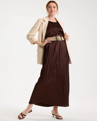 Satin Crinkle Maxi Skirt Deep Brown - Chico's