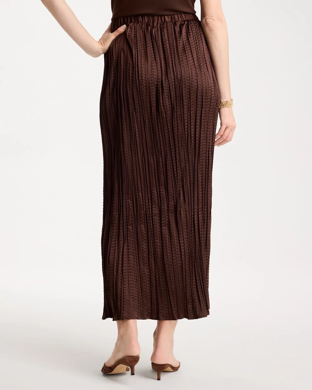 Satin Crinkle Maxi Skirt Deep Brown - Chico's