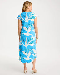 Printed Soft-Stretch Cotton Slub Dress Blue Tide - Chico's