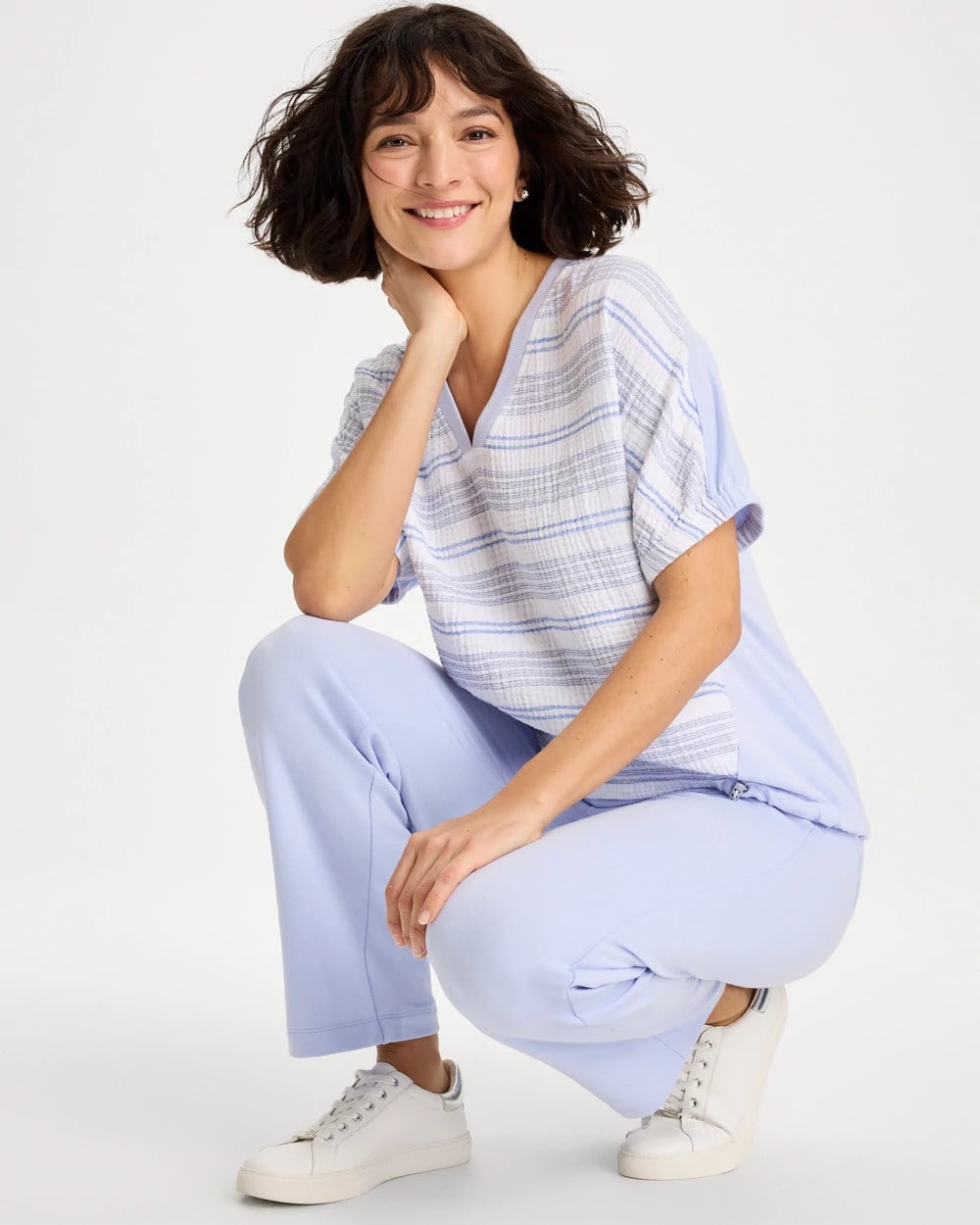 Zenergy® Striped Gauze Lounge Shirt Indigo Ice - Chico's