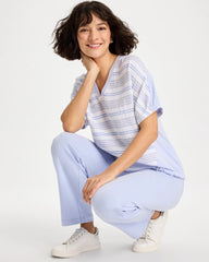 Zenergy® Striped Gauze Lounge Shirt Indigo Ice - Chico's