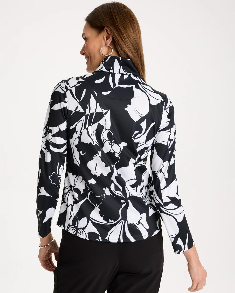 Zenergy® UPF Floral Nights Half Zip Black - Chico's