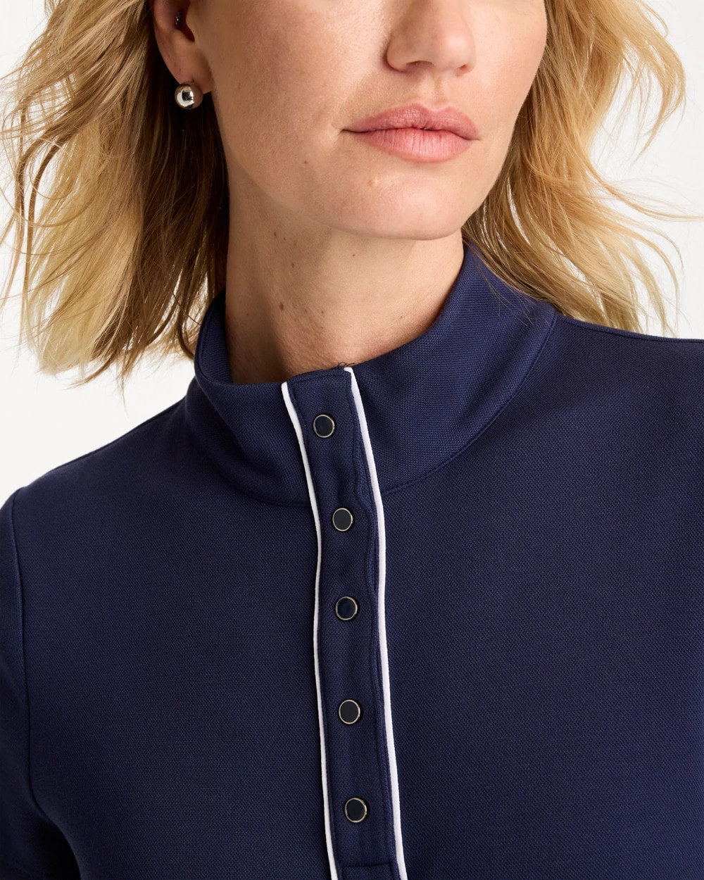 Zenergy® Soft Pique Piped Pullover Passport Blue - Chico's