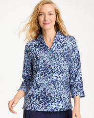 Zenergy® UPF Ruffle Neck Top Amparo Blue - Chico's