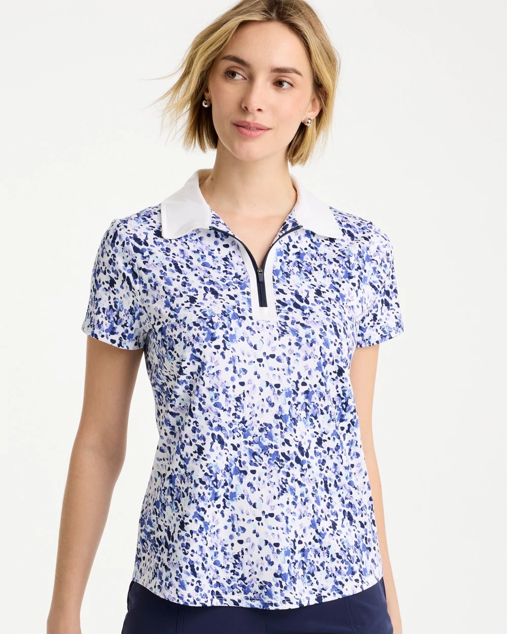 Zenergy® UPF Half-Zip Collared Pullover Top Amparo Blue - Chico's