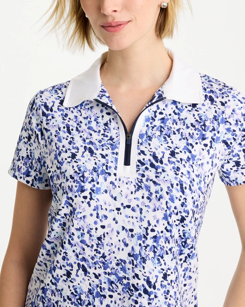 Zenergy® UPF Half-Zip Collared Pullover Top Amparo Blue - Chico's