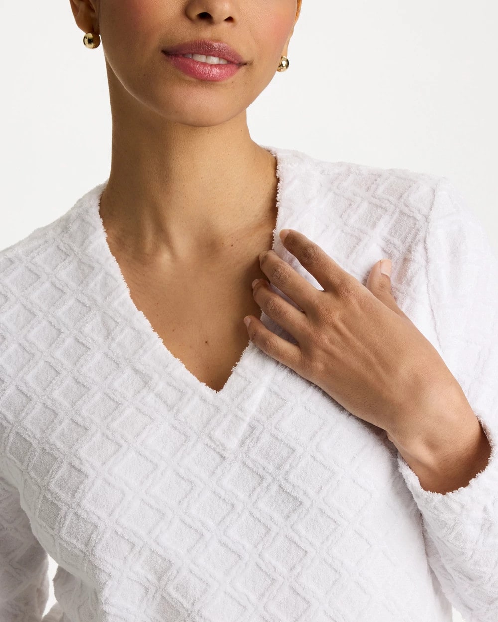Zenergy® Terry Cloth Jacquard Top Alabaster - Chico's