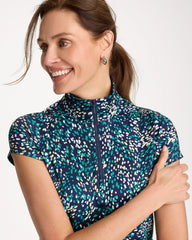 Zenergy® UPF Dots Half Zip Polo Topanga Green - Chico's