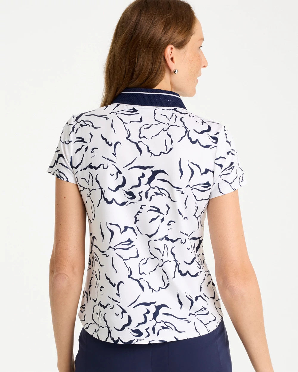 Zenergy® UPF Mesh Collar Polo Top Passport Blue - Chico's