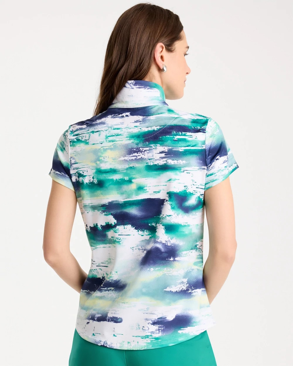 Zenergy® UPF Watercolor Half Zip Polo Passport Blue - Chico's
