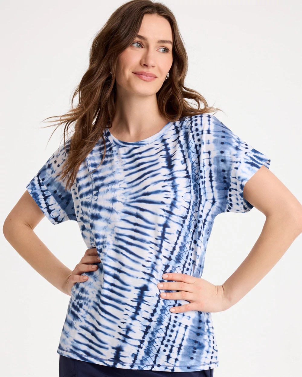 Zenergy® Tie-Dye Drop Shoulder Tee Passport Blue - Chico's