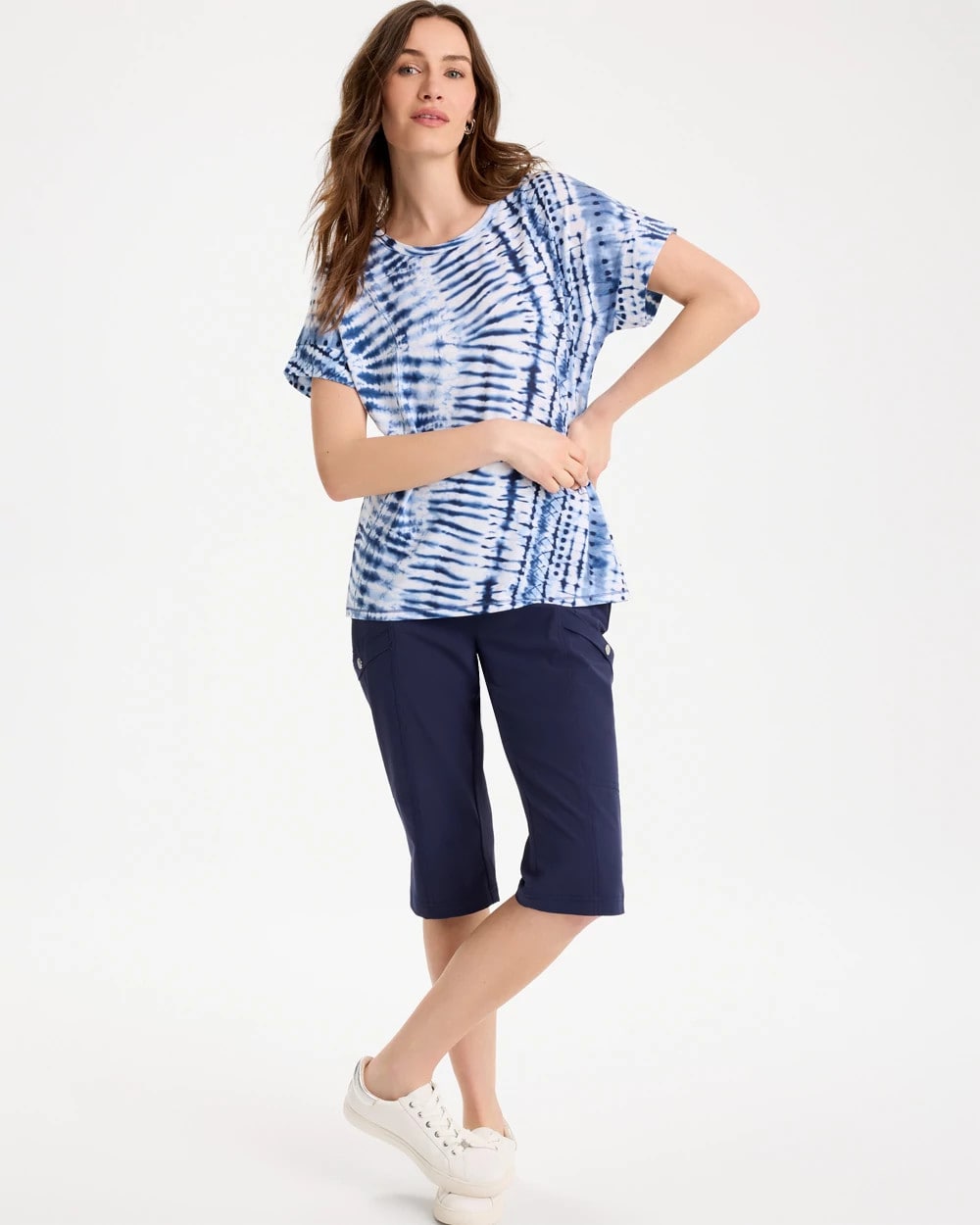 Zenergy® Tie-Dye Drop Shoulder Tee Passport Blue - Chico's
