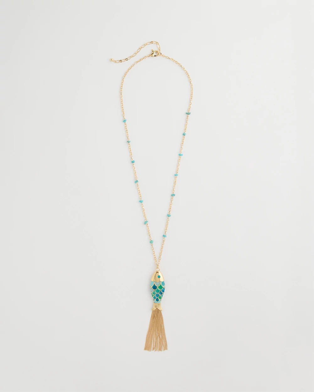 Tassel Fish Pendant Necklace Blue Multi - Chico's