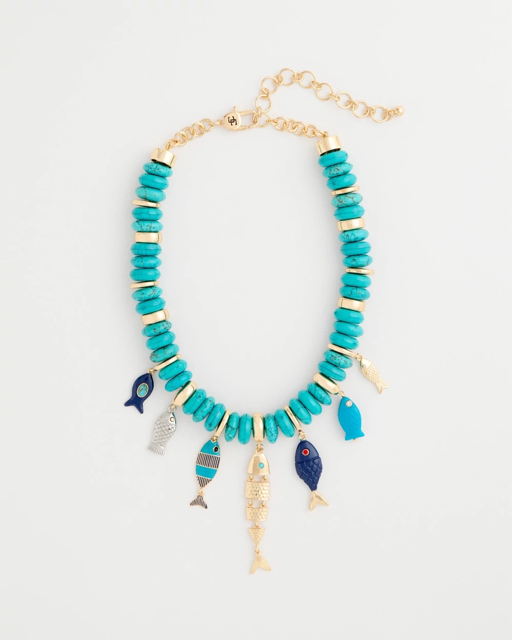 Turquoise Fish Charm Statement Necklace Turquoise - Chico's