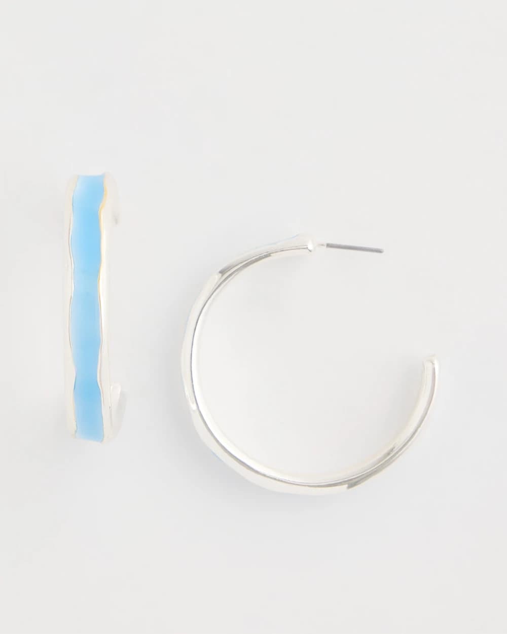 Sea Glass Inspired Hoop Earrings Blue - Chico's