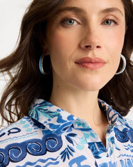 Sea Glass Inspired Hoop Earrings Blue - Chico's