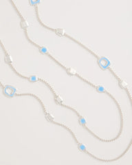 Sea Glass Inspired Charm Necklace Blue - Chico's