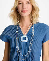 Sea Glass Inspired Charm Necklace Blue - Chico's