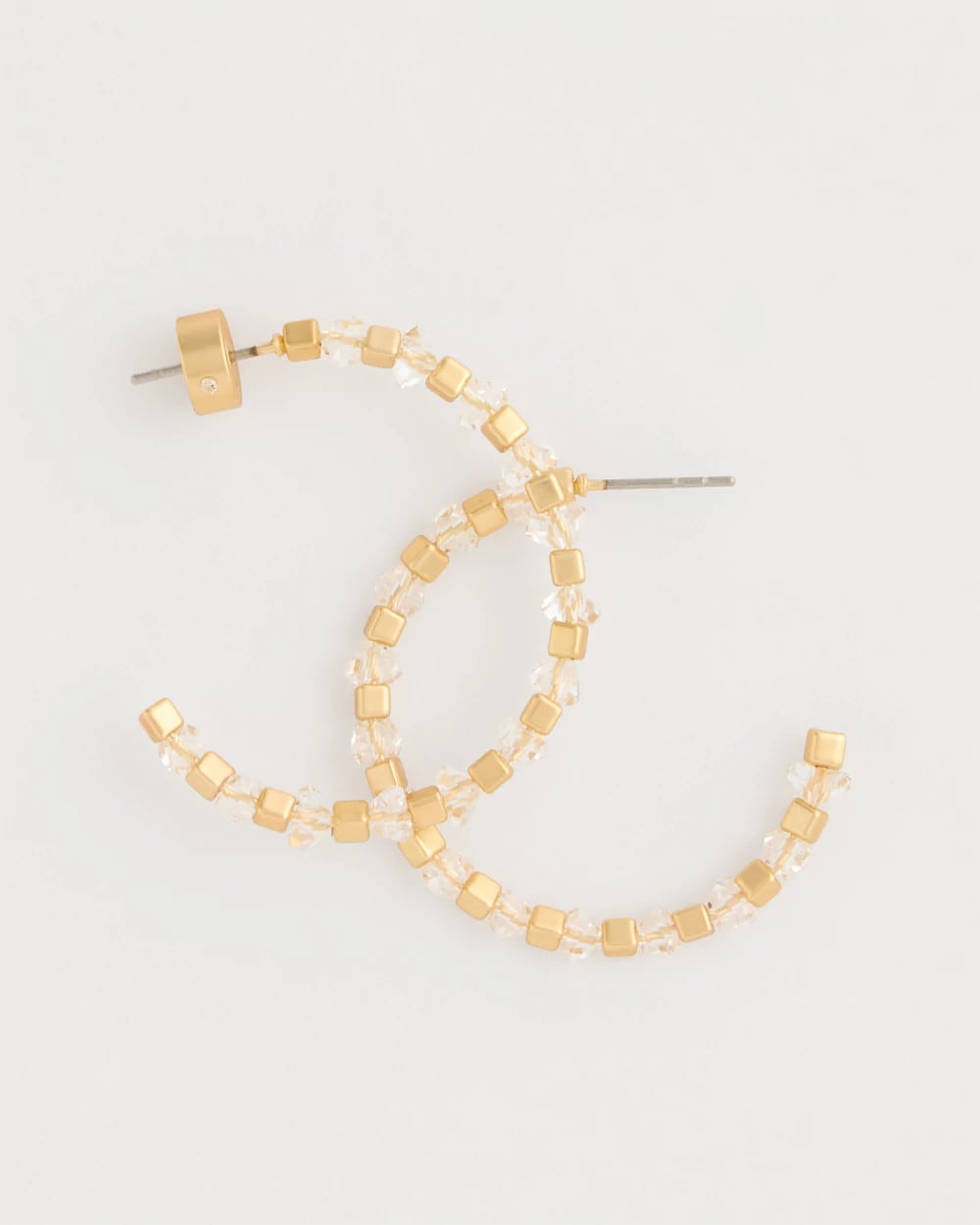 Sea Foam Hoop Earrings White/Gold - Chico's