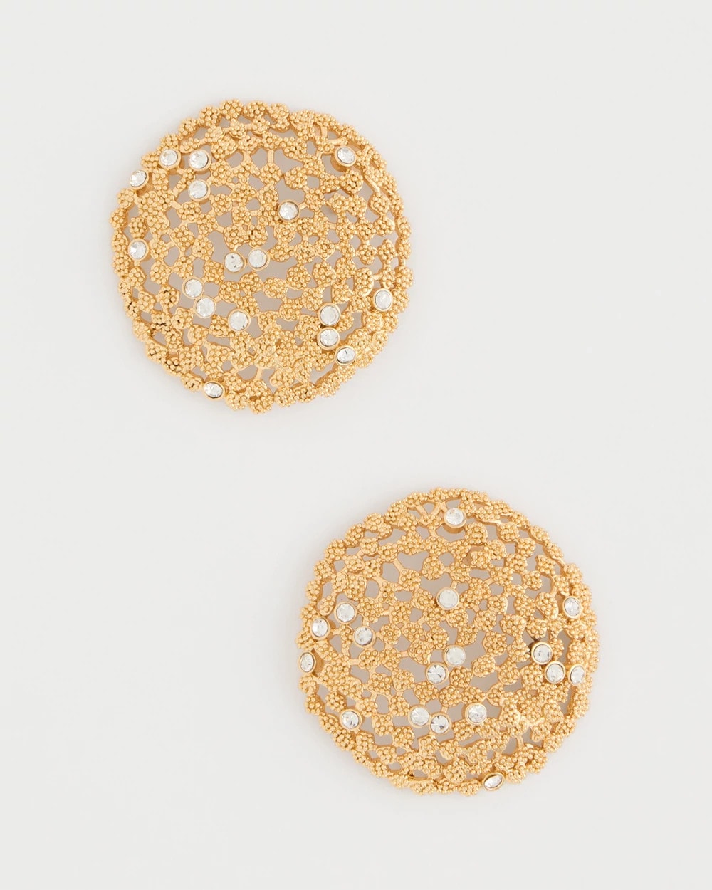Sea Foam Medallion Stud Earrings Gold - Chico's