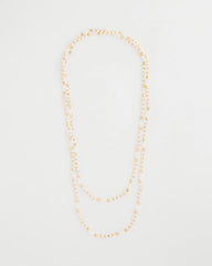 Sea Foam Long Single-Strand Necklace White/Gold - Chico's