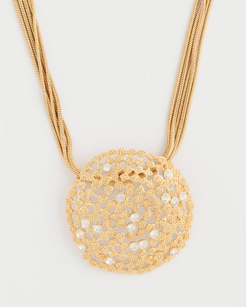 Sea Foam Medallion Pendant Necklace Gold - Chico's