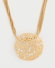 Sea Foam Medallion Pendant Necklace Gold - Chico's