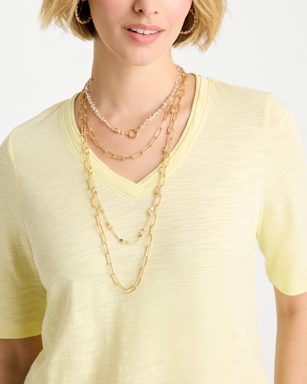 Sea Foam Multi-Strand Convertible Necklace Gold - Chico's