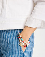 Set of Two Pearl Beaded Stretch Bracelets Multi - Chico's