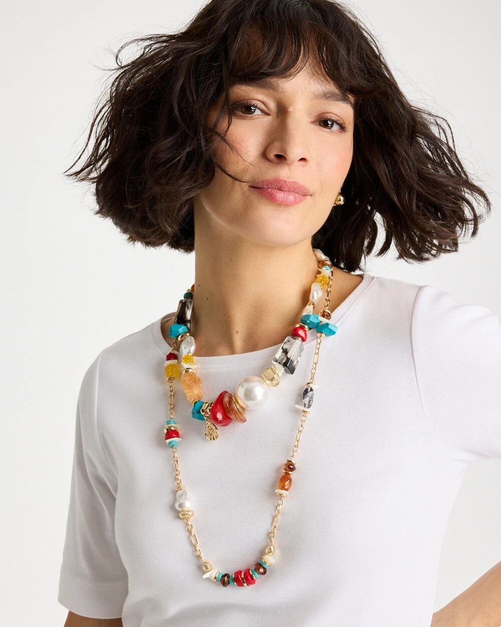 Chico's Originals Short Beaded Necklace Multi - Chico's