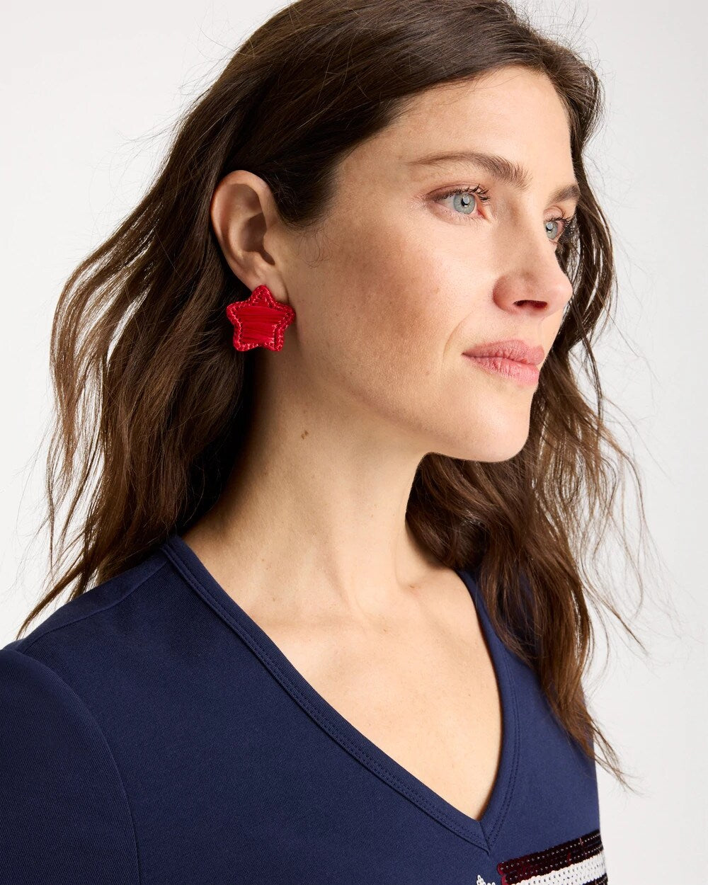 Americana Red Star Stud Earrings Red - Chico's