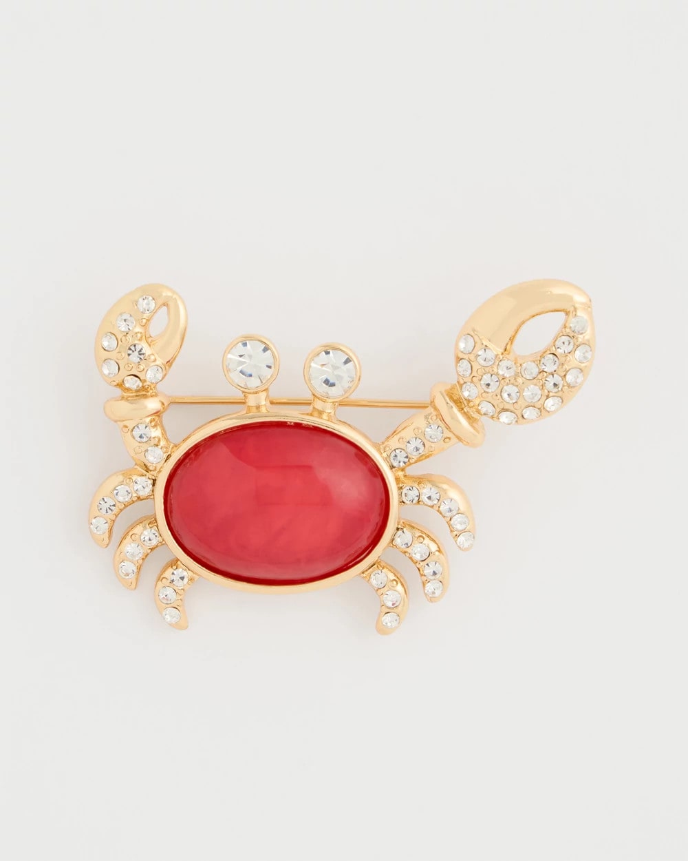 Americana Faux Diamond Crab Brooch Red - Chico's