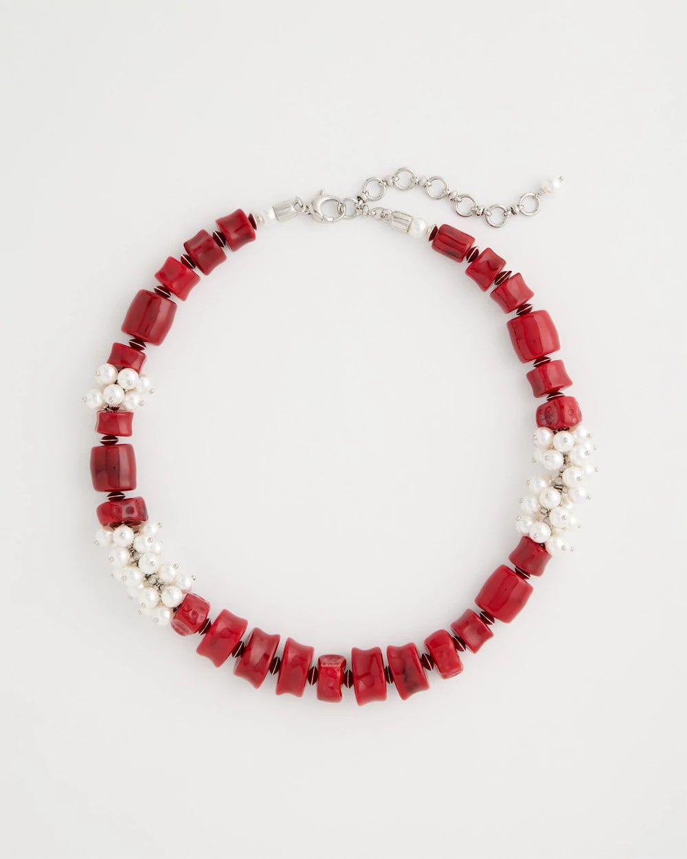 Red Resin Pearlescent Short Necklace Red - Chico's