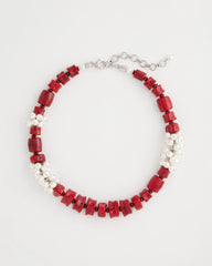Red Resin Pearlescent Short Necklace Red - Chico's