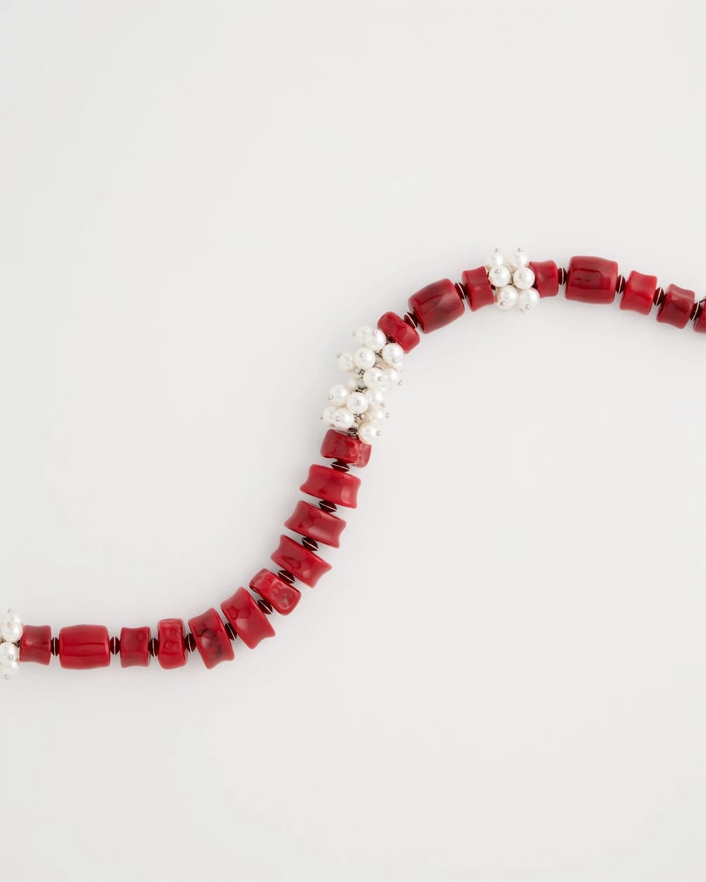 Red Resin Pearlescent Short Necklace Red - Chico's