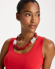 Red Resin Pearlescent Short Necklace Red - Chico's