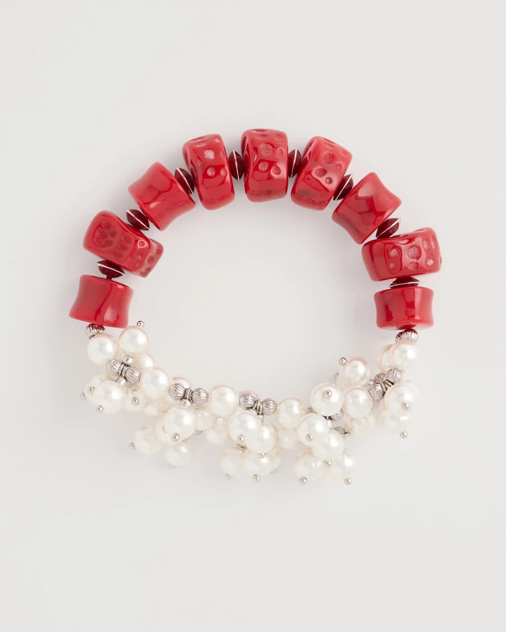 Red Resin Pearlescent Stretch Bracelet Red - Chico's
