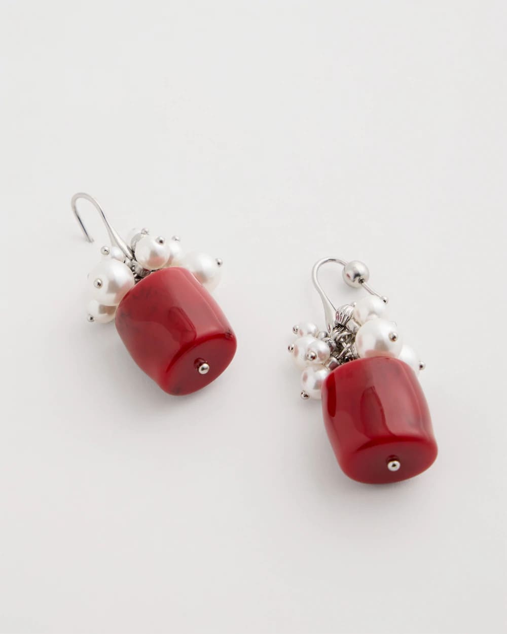 Red Resin Pearlescent Earrings Red - Chico's