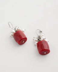 Red Resin Pearlescent Earrings Red - Chico's